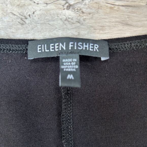 Eileen Fisher Black Sleeveless Twist Front Knee Length Dress Made in USA Size M - Picture 4 of 5